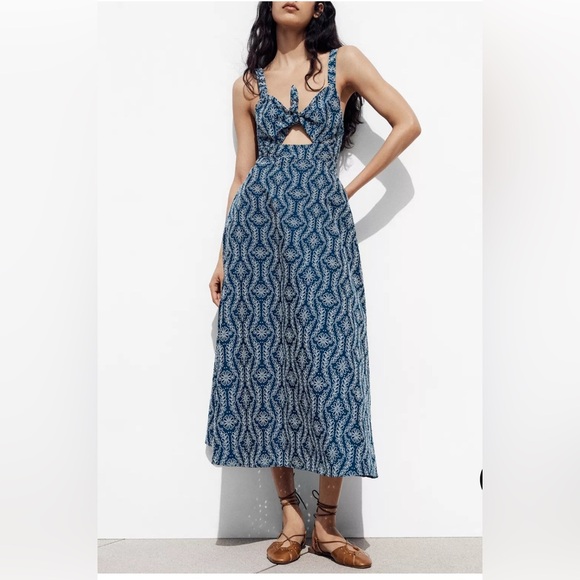 Zara Dresses & Skirts - Zara MIDI DRESS WITH RUBBERIZED OPENWORK EMBROIDERY